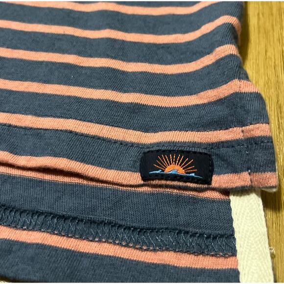 Faherty Retreat Polo Shirt Mens XXL Short Sleeve Navy Rose Stripe Golf Preppy - Picture 4 of 9